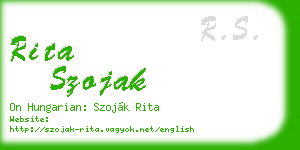 rita szojak business card